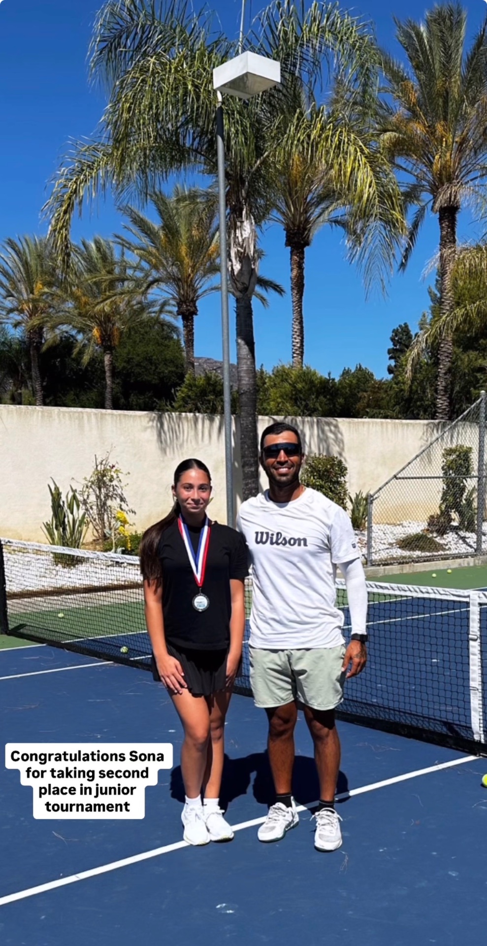Sona earning second place at junior tournament